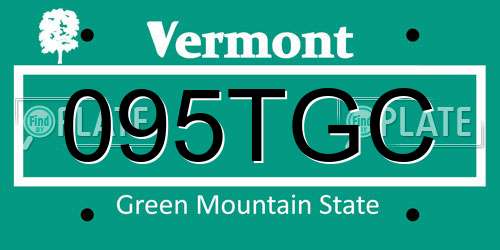 095TGC Vermont License Plate