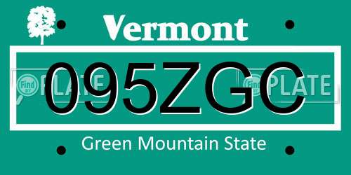 095ZGC Vermont License Plate