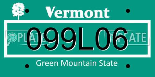 099L06 Vermont License Plate