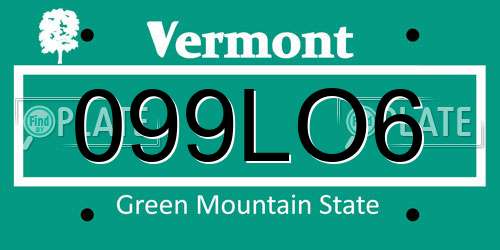 099LO6 Vermont License Plate