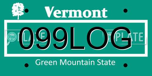 099LOG Vermont License Plate