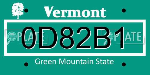 0D82B1 Vermont License Plate