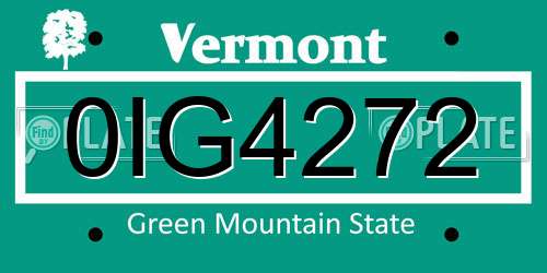 0IG4272 Vermont License Plate