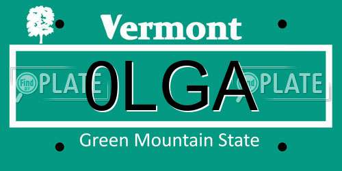 0LGA Vermont License Plate