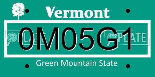 0M05G1 Vermont License Plate