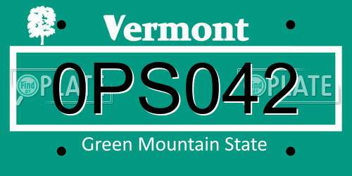 0PS042 Vermont License Plate