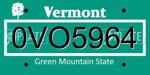 0VO5964 Vermont License Plate