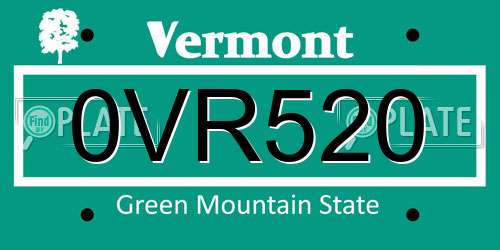 0VR520 Vermont License Plate