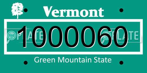 1000060 Vermont License Plate