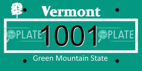 1001 Vermont License Plate