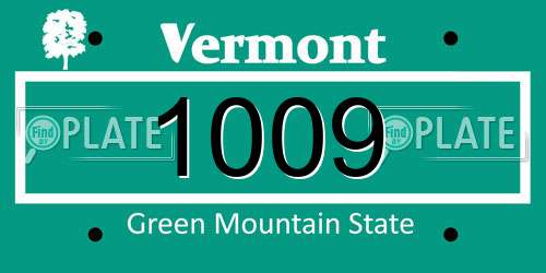 1009 Vermont License Plate