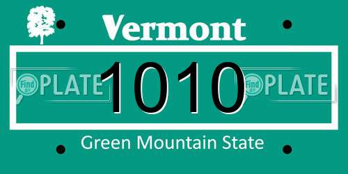 1010 Vermont License Plate