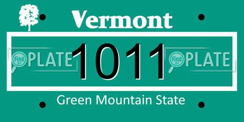 1011 Vermont License Plate