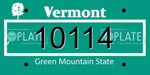 10114 Vermont License Plate