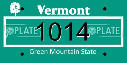 1014 Vermont License Plate