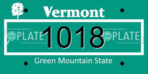 1018 Vermont License Plate