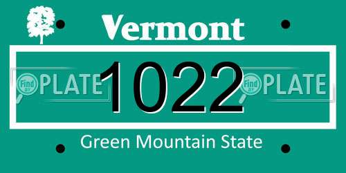1022 Vermont License Plate