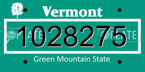 1028275 Vermont License Plate