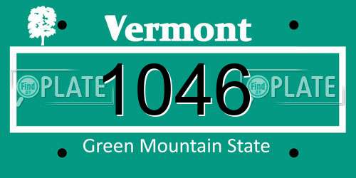 1046 Vermont License Plate