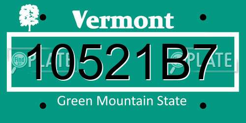10521B7 Vermont License Plate