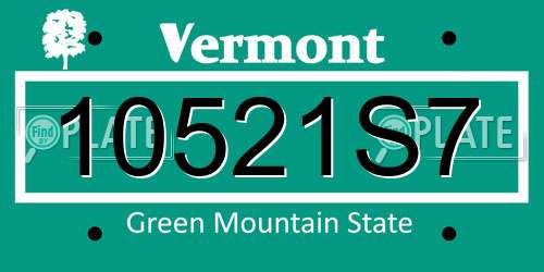 10521S7 Vermont License Plate