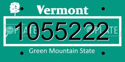 1055222 Vermont License Plate