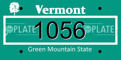 1056 Vermont License Plate