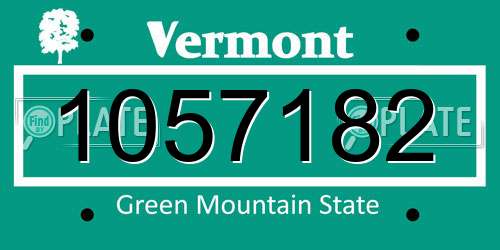 1057182 Vermont License Plate