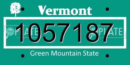 1057187 Vermont License Plate