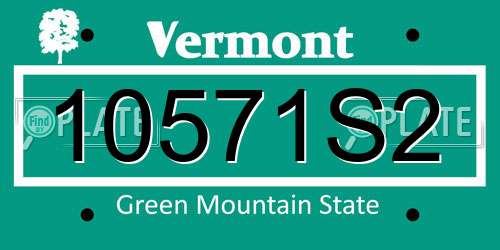10571S2 Vermont License Plate