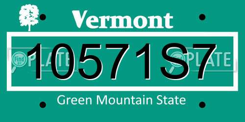 10571S7 Vermont License Plate