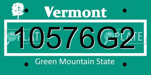 10576G2 Vermont License Plate