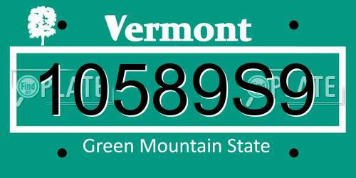 10589S9 Vermont License Plate