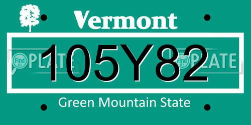105Y82 Vermont License Plate