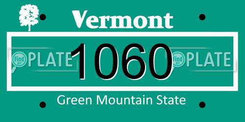 1060 Vermont License Plate