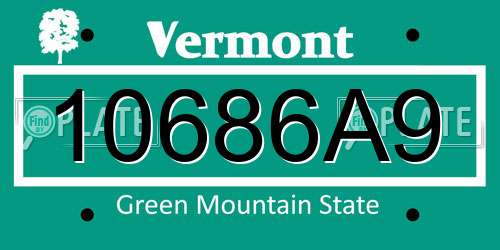 10686A9 Vermont License Plate