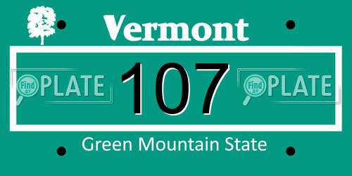 107 Vermont License Plate