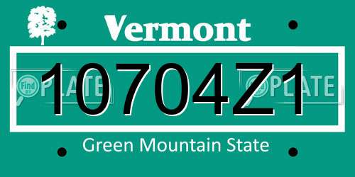 10704Z1 Vermont License Plate