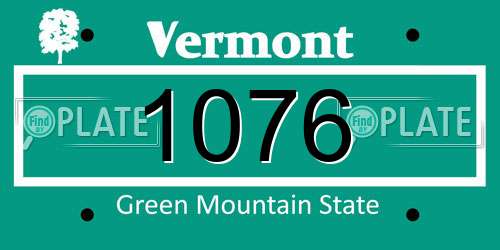 1076 Vermont License Plate
