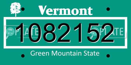 1082152 Vermont License Plate