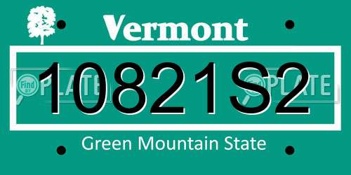 10821S2 Vermont License Plate