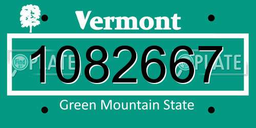1082667 Vermont License Plate