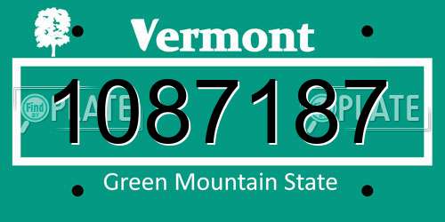 1087187 Vermont License Plate
