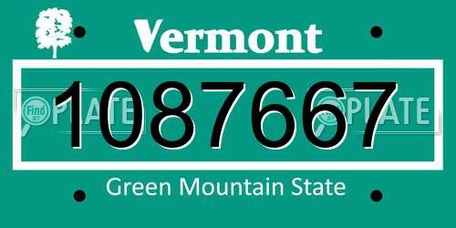 1087667 Vermont License Plate