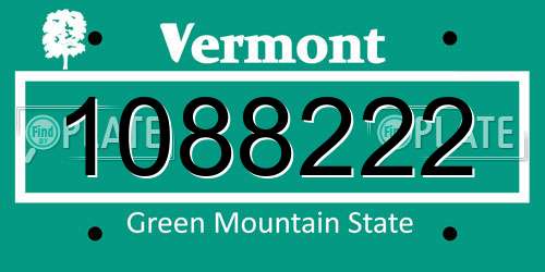 1088222 Vermont License Plate