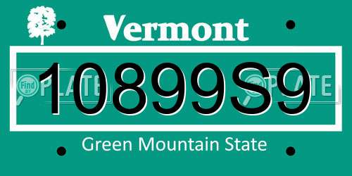 10899S9 Vermont License Plate