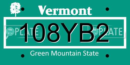 108YB2 Vermont License Plate