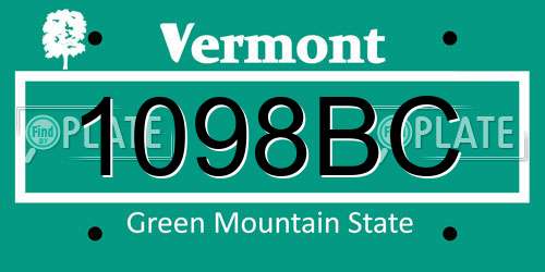 1098BC Vermont License Plate
