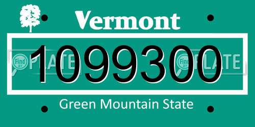 1099300 Vermont License Plate