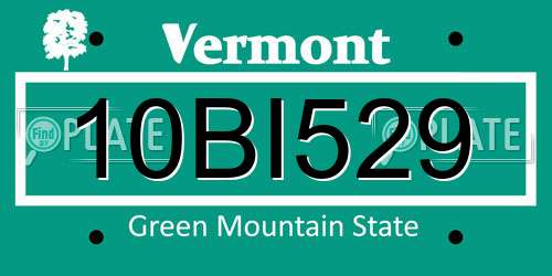 10BI529 Vermont License Plate